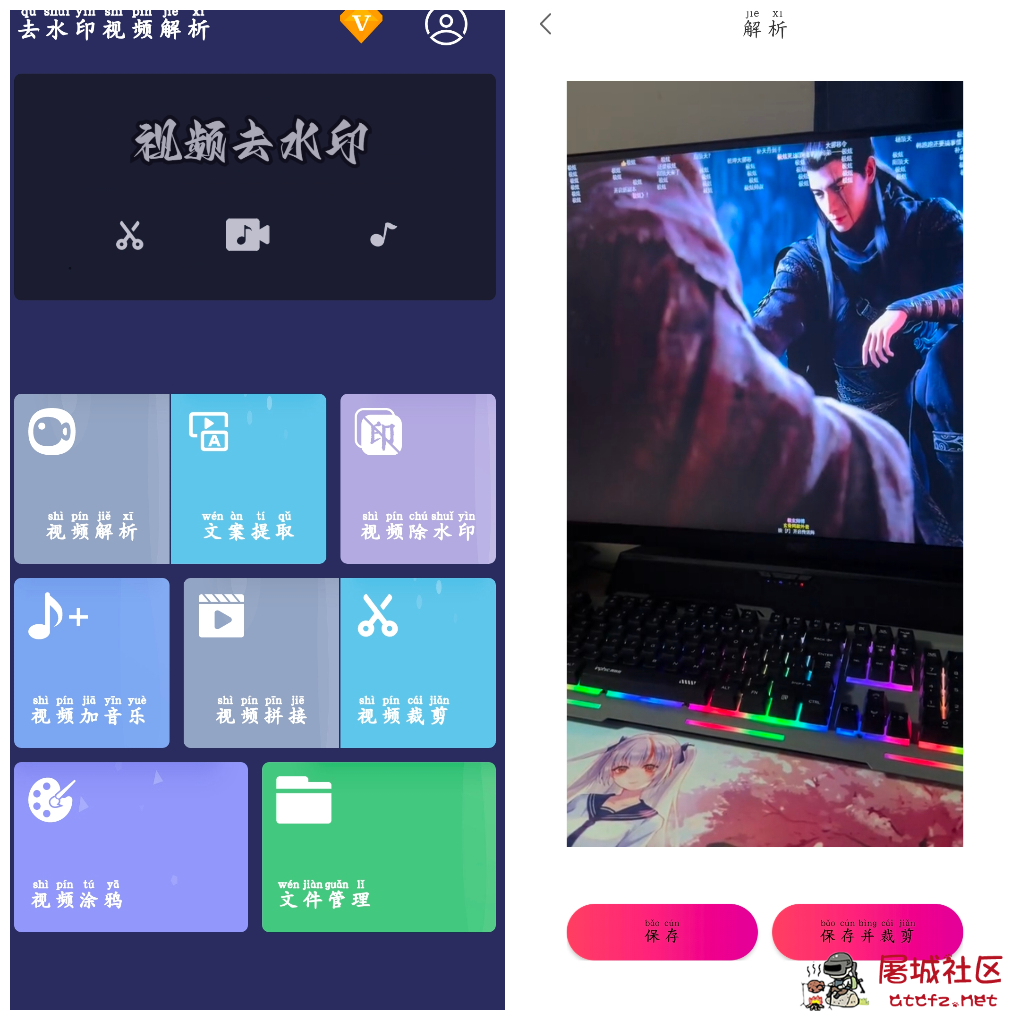 去水印视频解析v1.1.31会员版 抖音等平台无水印下载 TC辅助网www.tcsq1.com6363